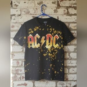 AC/DC Black Tee with Red and Yellow Graphic